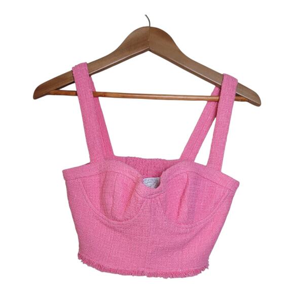 Zara Textured Bustier Top Pink Sweetheart Neckline Women's‎ Size Medium NWT - Picture 12 of 15